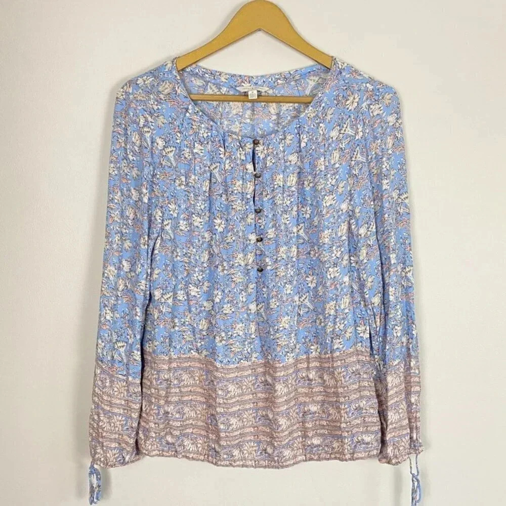 Lucky Brand Cottage Core Boho Floral Top
